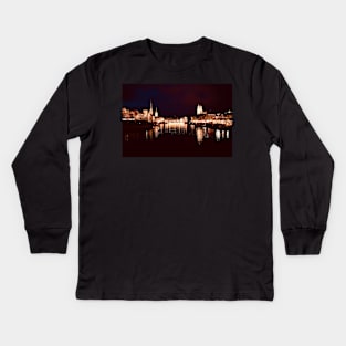 Zürich bei Nacht / Swiss Artwork Photography Kids Long Sleeve T-Shirt